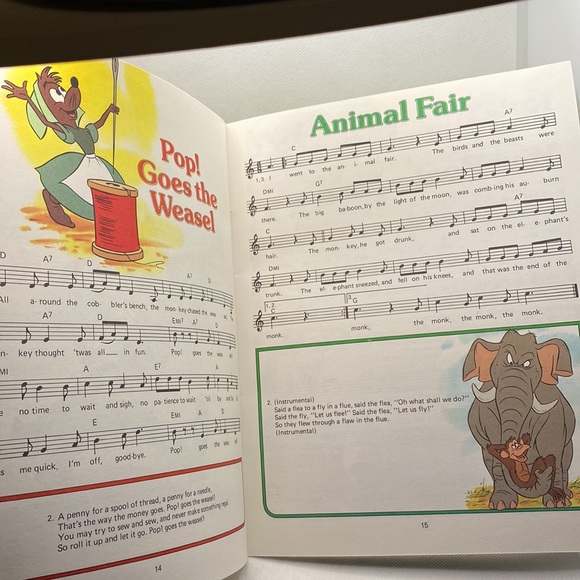 Disney Sing Along Songbook Children’s Favorites 80s Kids Sheet Music Book - Picture 8 of 13